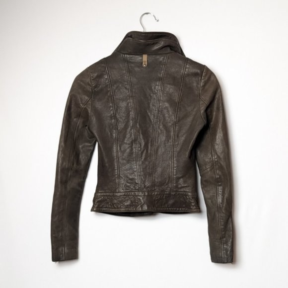 MACKAGE For ARITZIA Kenya Leather Jacket Biker Coat XXS - Picture 13 of 16